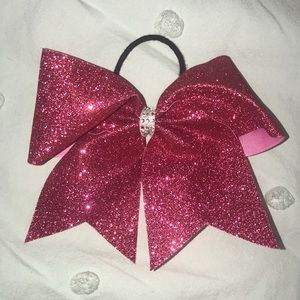 Pink Glitter Cheerleading Bow